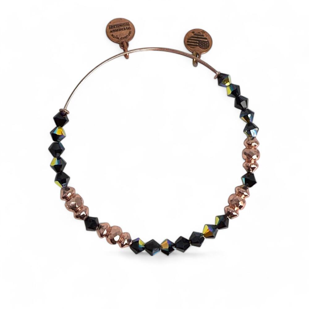 Alex and Ani Rose Gold Joy Swarovski Crystal Beaded Bangle Bracelet